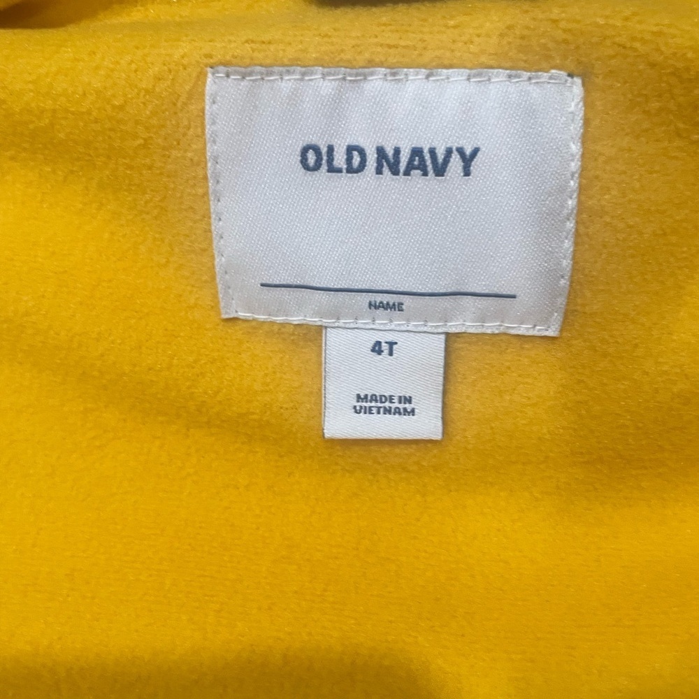 Old Navy Kids Navy Puffer Vest with Yellow Lining USED Good Condition size 4T - Picture 4 of 4